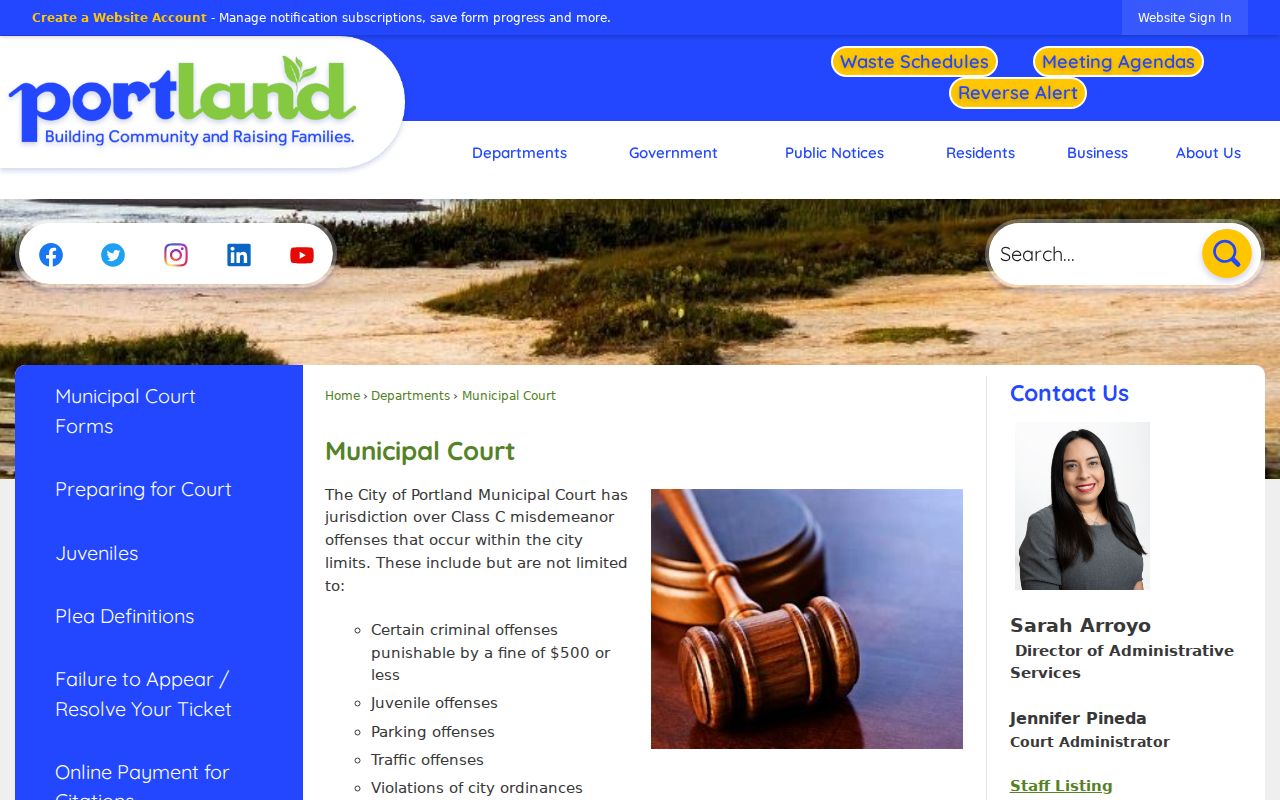 Portland court records Municipal Court source