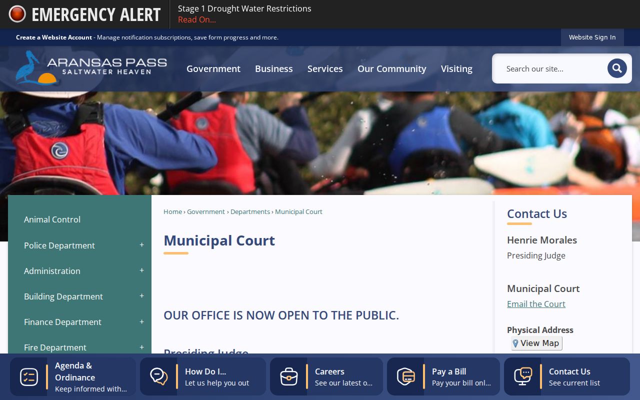Aransas Pass court records forms and municipal instructions