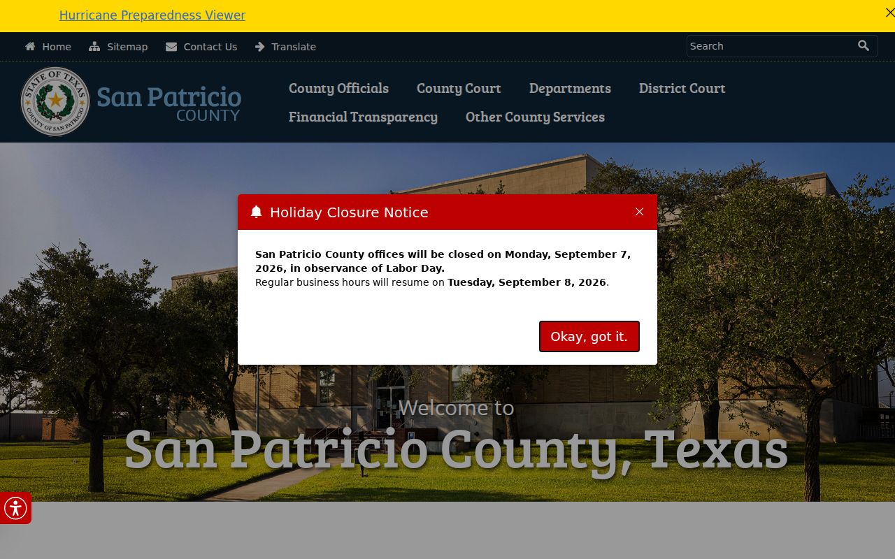 San Patricio County court docket office routing